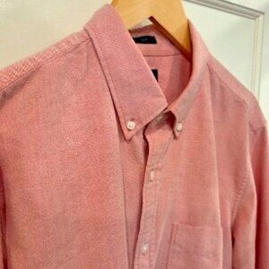 J. Crew Men's Pink Oxford Casual Slim Fit Button Down Shirt (L)